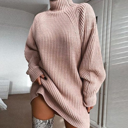 Cozy Embrace Turtleneck Sweater Dress