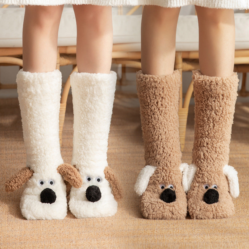 Cute Cartoon Dog Floor Socks