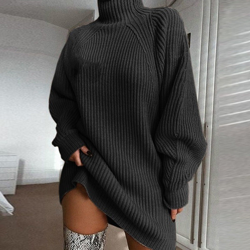 Cozy Embrace Turtleneck Sweater Dress