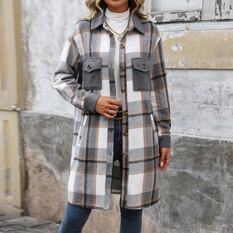 Plaid Elegance Winter Coat