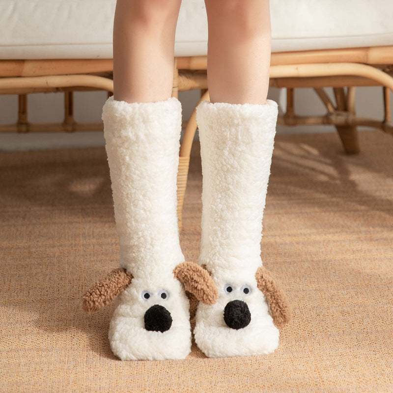 Cute Cartoon Dog Floor Socks